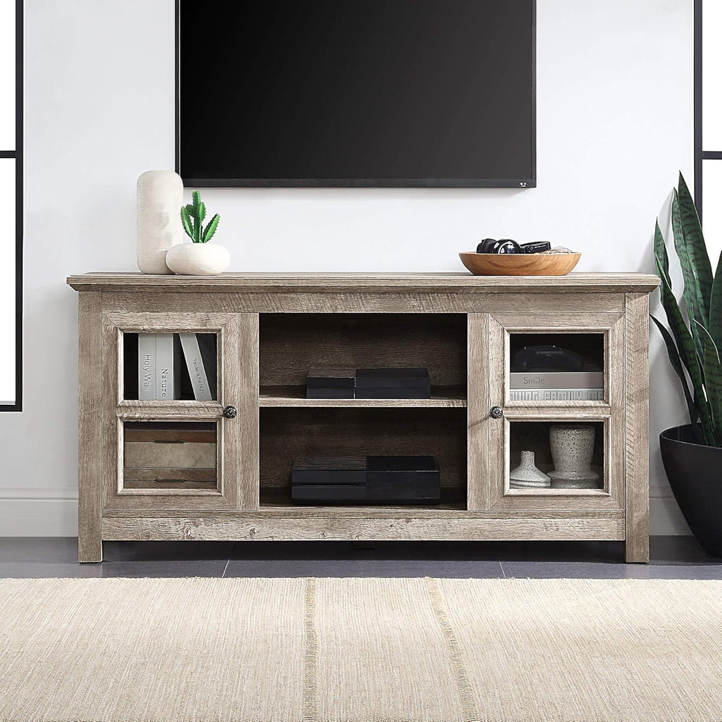 Electric Fireplace TV Stand for TVs up to 55 Inch with Storage Shelves R358