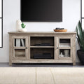 Electric Fireplace TV Stand for TVs up to 55 Inch with Storage Shelves R358