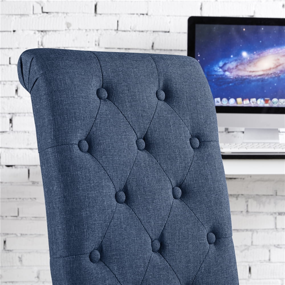 Blue Fabric Upholstered Dining Chair Set of 2 K8123