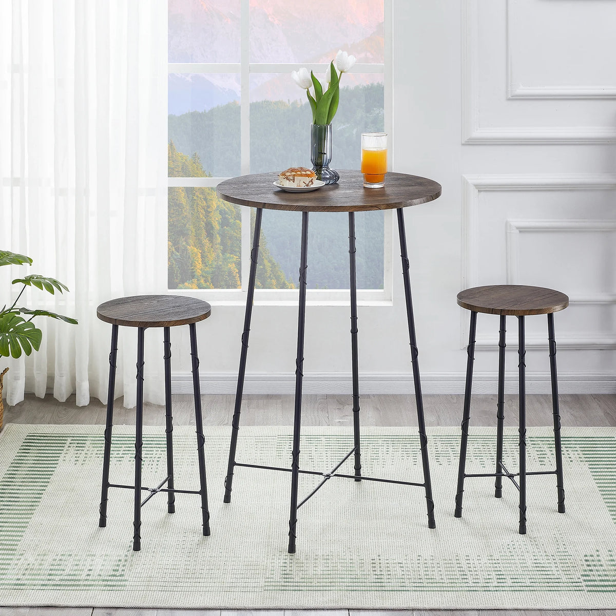 3-Piece Bar Table Set with 2 Stools K216