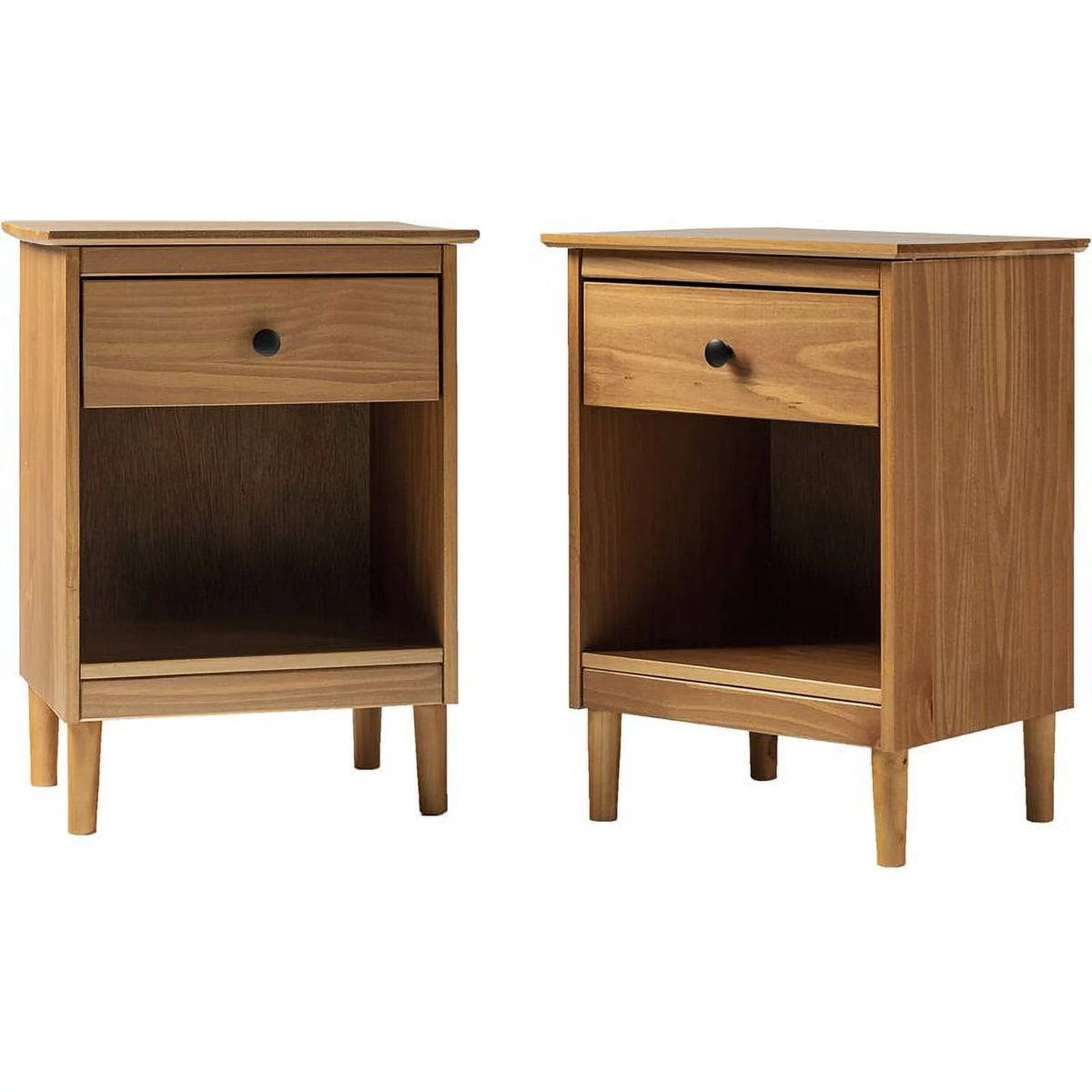 Solid Wood Nightstand Set of 2 T415026