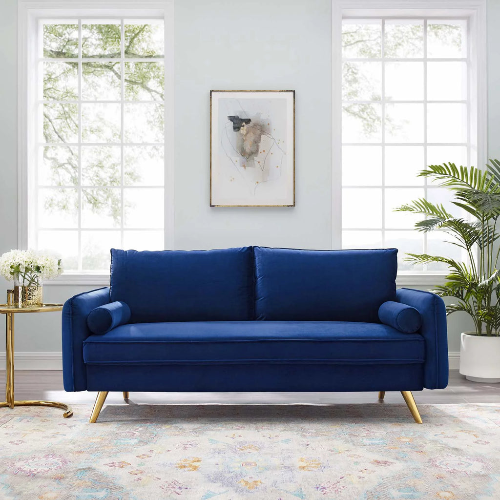 Blue Velvet Sofa O49392