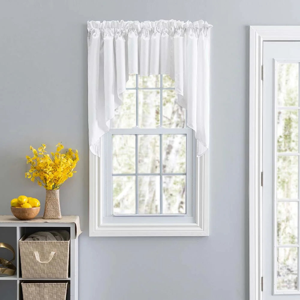 Solid Color Window Lined Swag Set 126"x63" White U1121