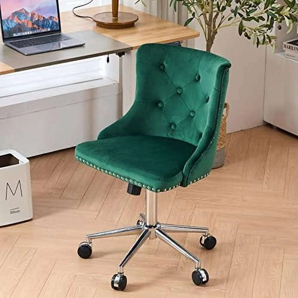 Microfiber Rustic Swivel Desk Chair with Wheels B128159