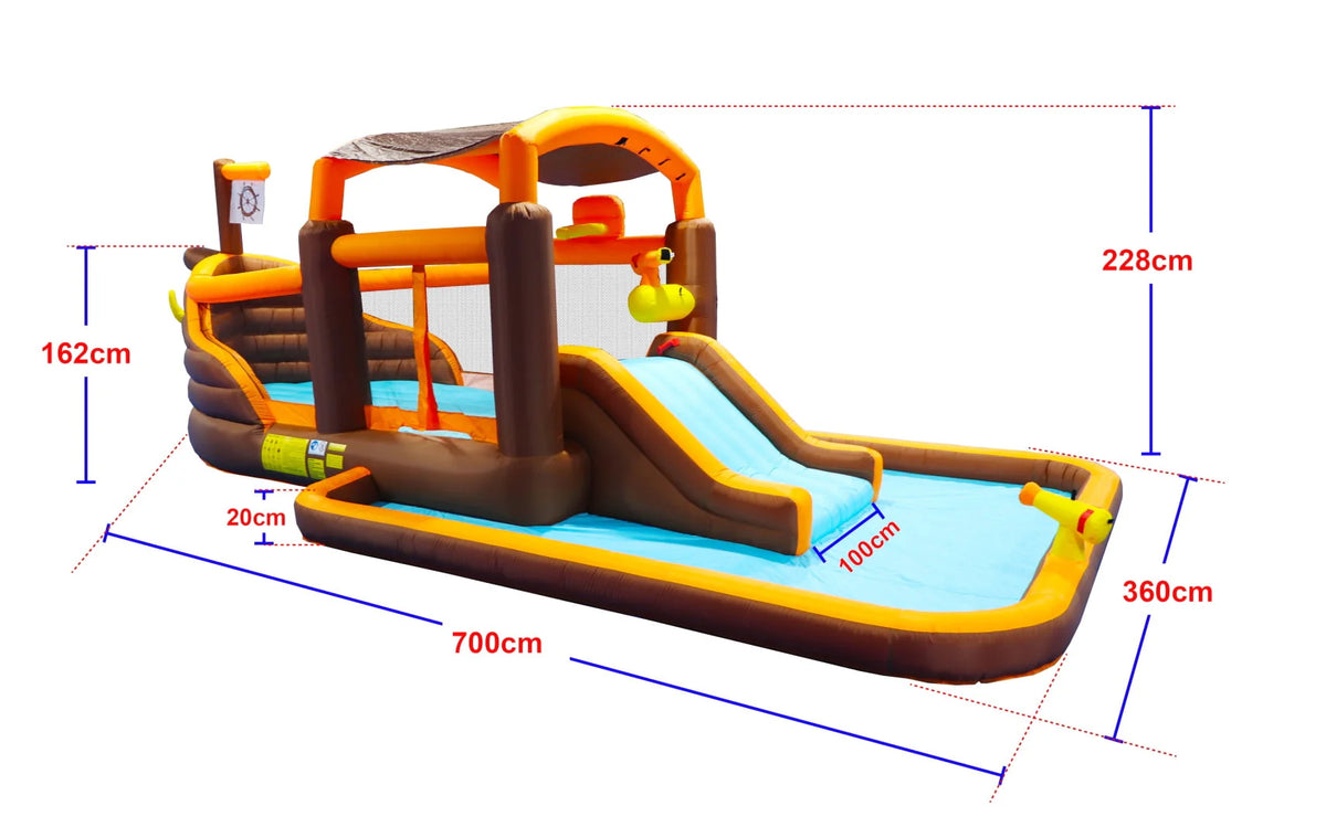 Inflatable Bounce Slide Water Park with Play Pool and Blower B50329