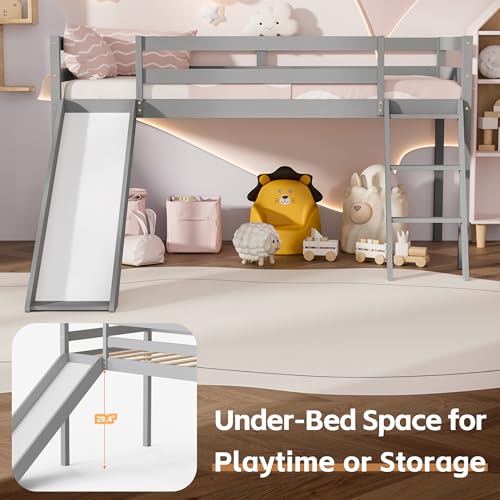 Twin Wood Bunk Bed with Slide and Ladder M85406
