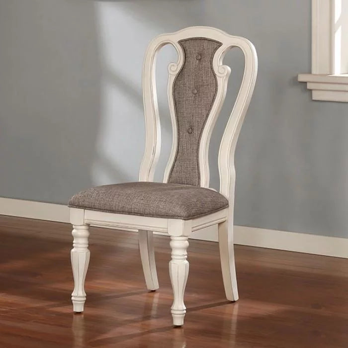 White Wash & Walnut 7pcs Dining Room Set N66903