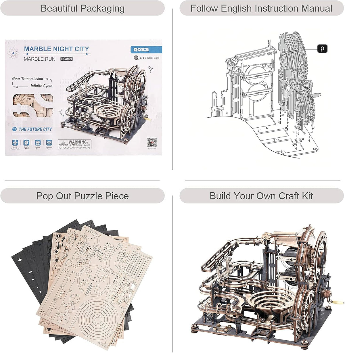 3D Wooden Puzzle Mechanical Building Kit O377294