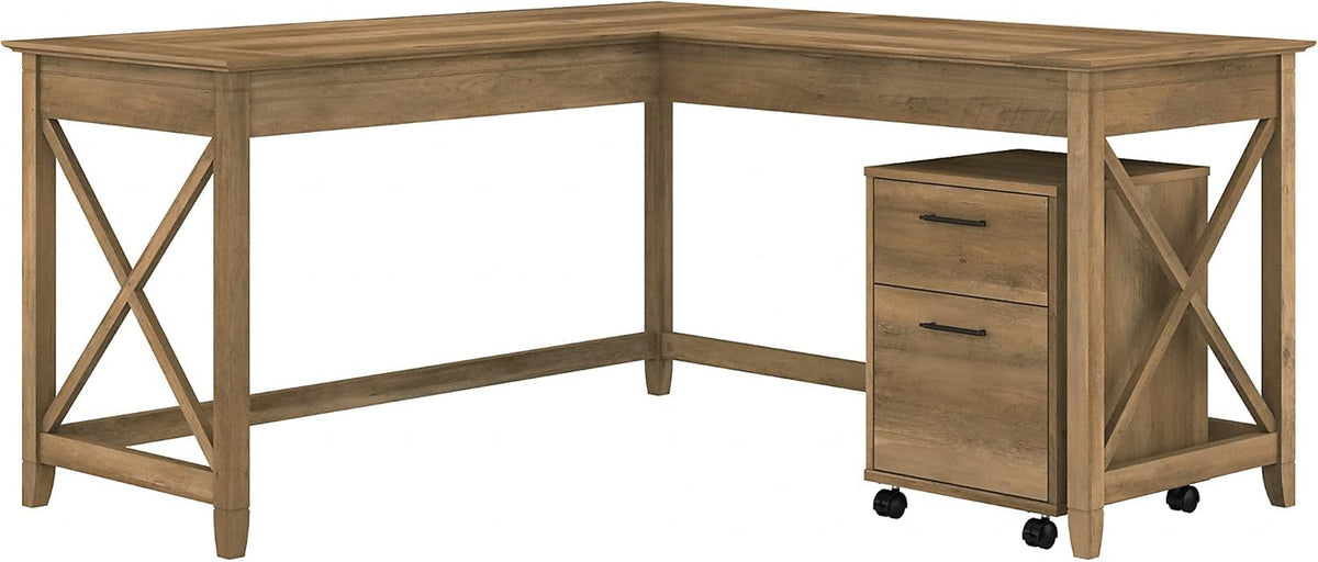 L Shaped Desk with 2 Drawer Mobile File Cabinet L214
