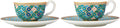 Mint Green Porcelain Espresso Cups and Saucers Set of 2 A120