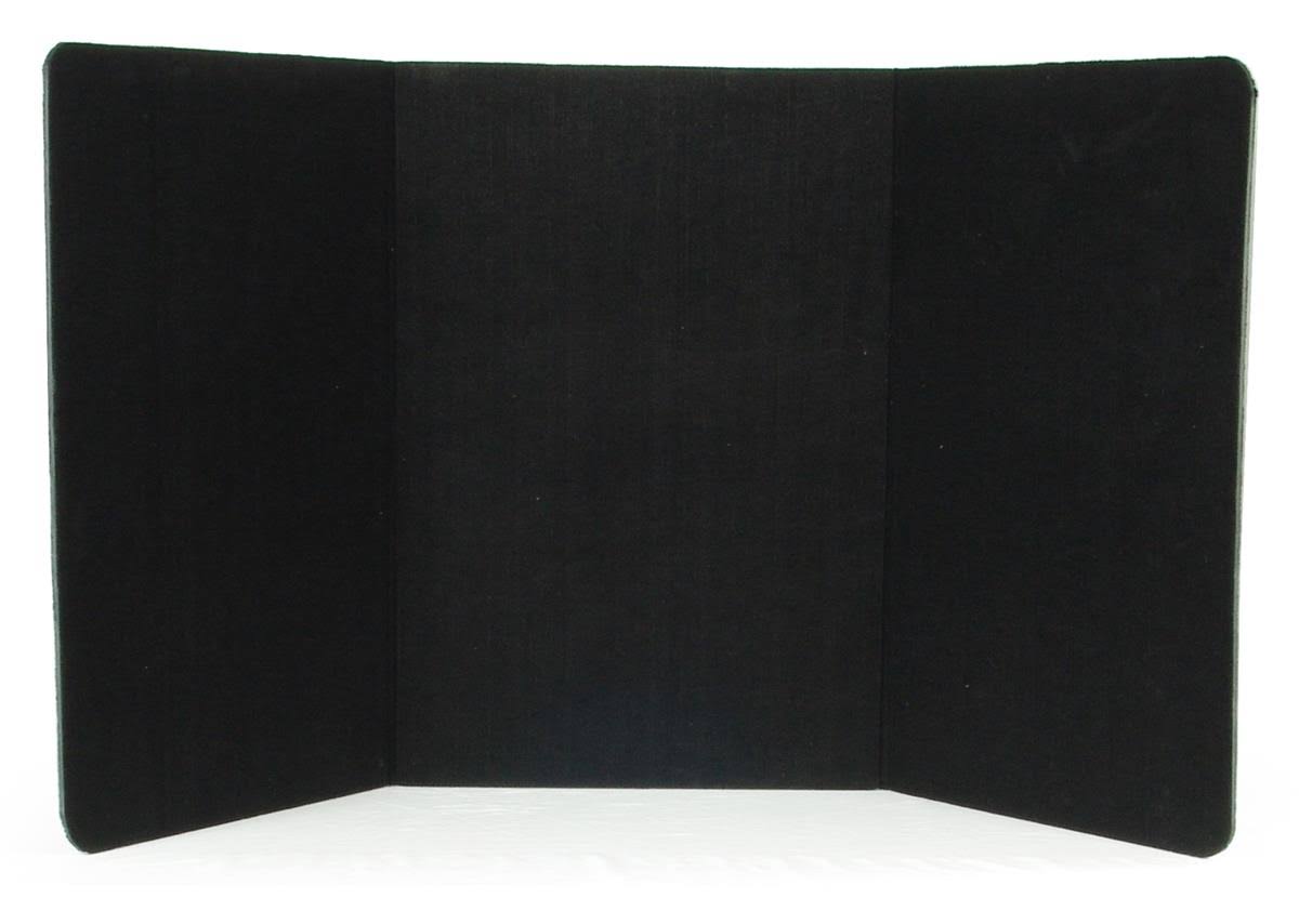 3-Panel Tabletop Display Presentation Board, 72 x 36, Black B7534