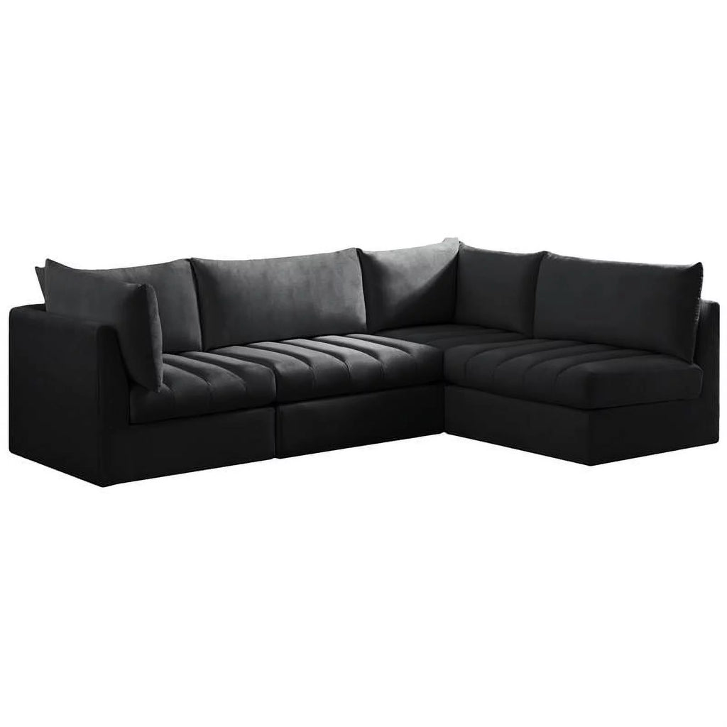 Black Velvet Modular Sectional I503