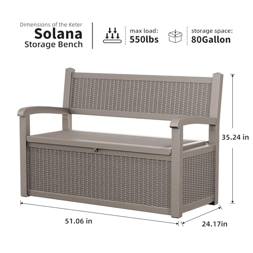 75 Gallon Black Storage Bench Deck Box I3421