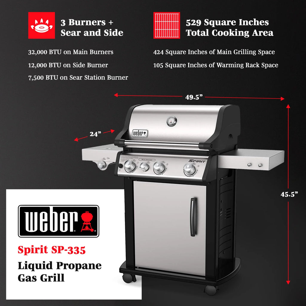 Stainless Steel 3 Burner Liquid Propane Gas Grill B213457