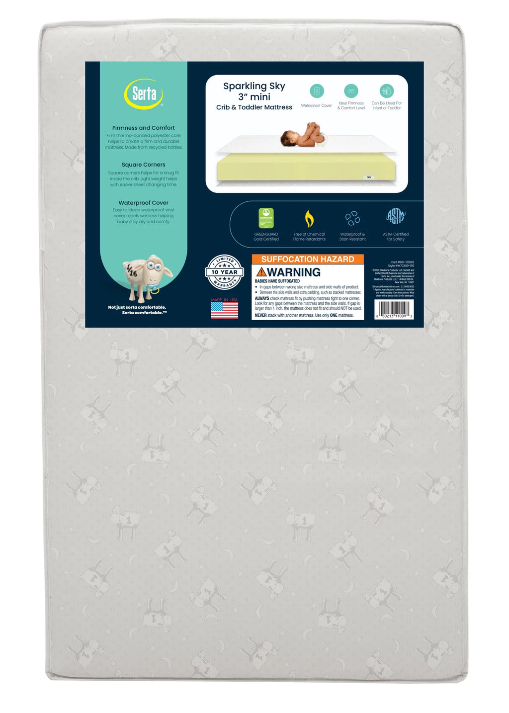 Mini Portable Dual Sided Crib & Toddler Mattress K30191