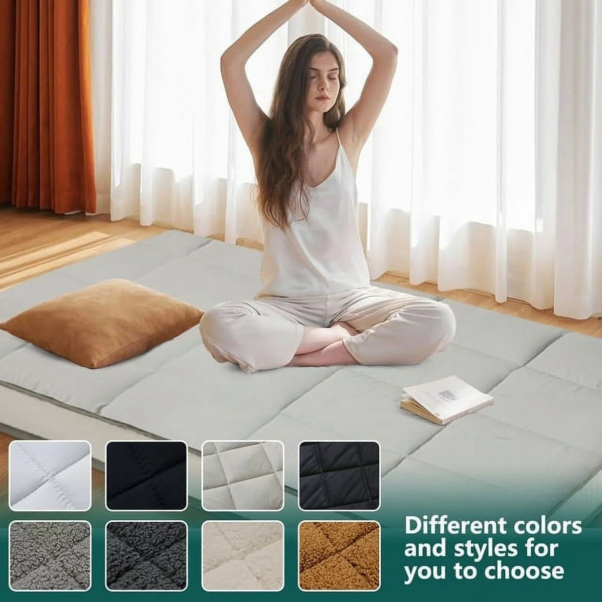 Japanese Floor Mattress Futon Mattress Grey Full P5579