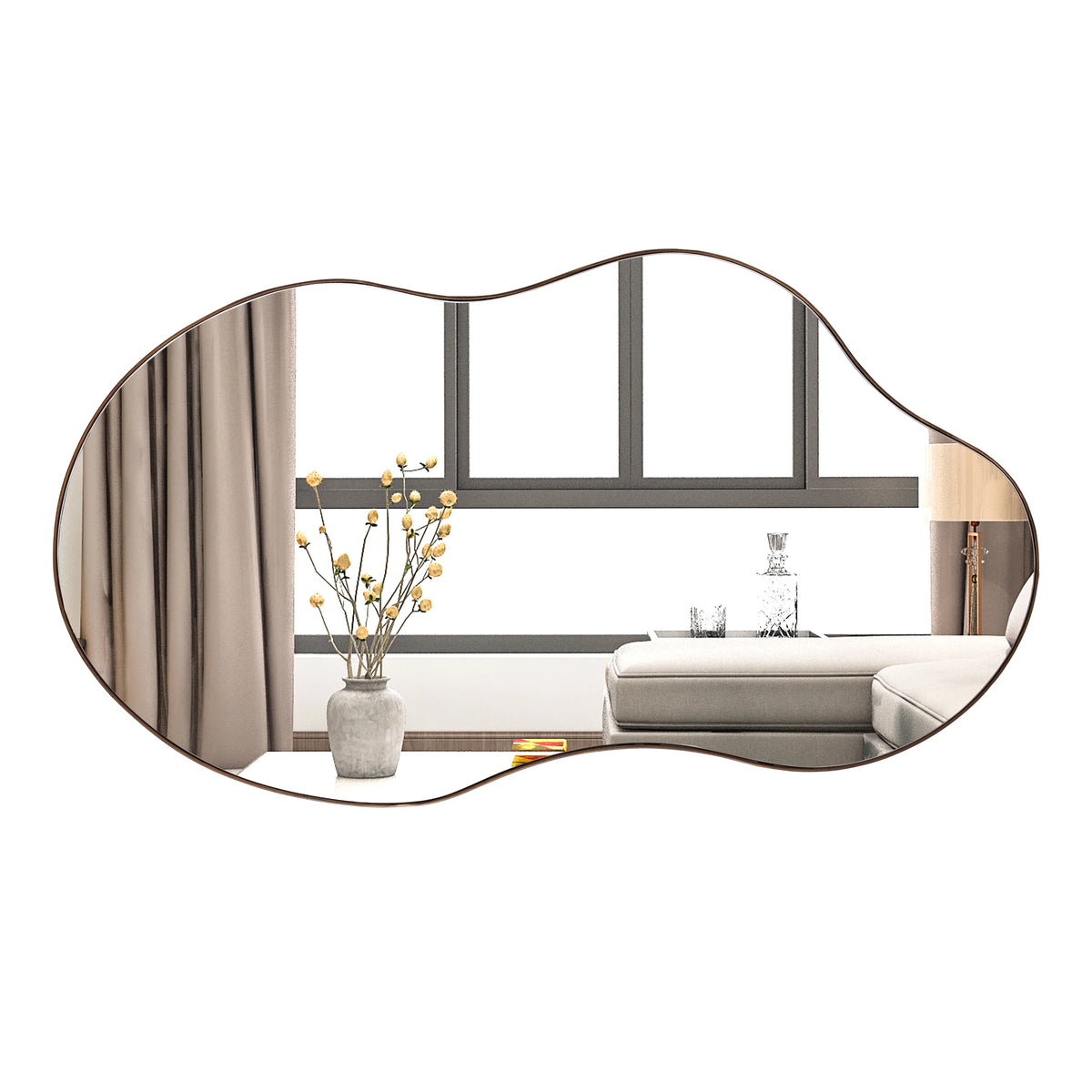 Cloud Shaped Asymmetrical Wall Mirror 22"x36" B2044