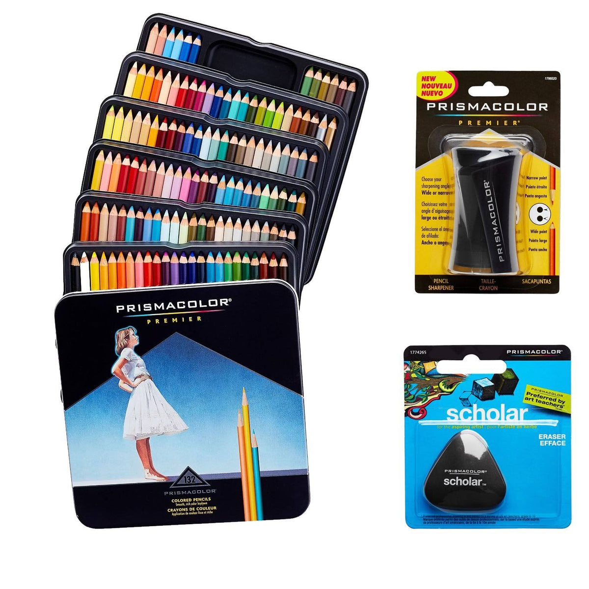 Colored Pencils 132 Pack with Sharpener and Eraser Q244444