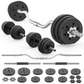 66LB 2 in 1 Adjustable Dumbbell Set with Connecting Rod Black Z82243
