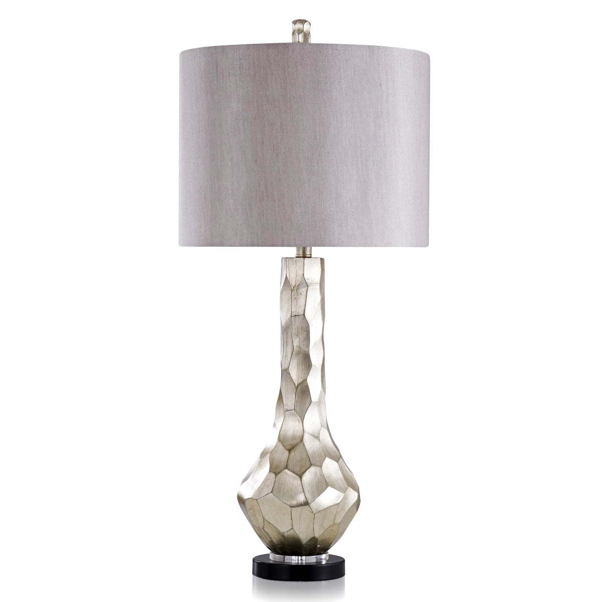 Carved Stone Design Table Lamp with Clear Acrylic Base T357