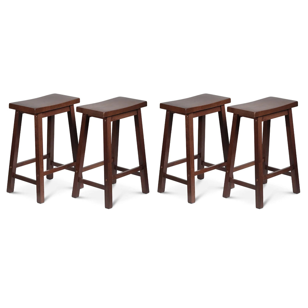 Wood Saddle-Seat Counter Stools Set of 4 O66986