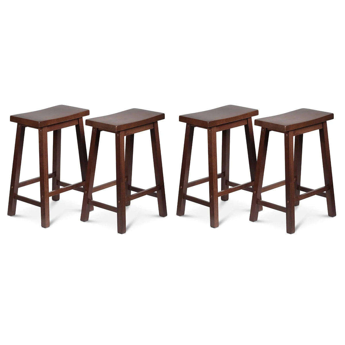Wood Saddle-Seat Counter Stools Set of 4 O66986