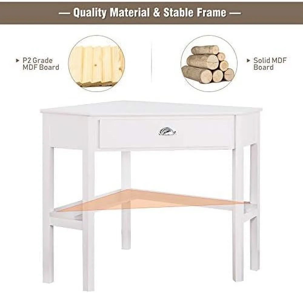Brown Corner Desk with Drawer G886389