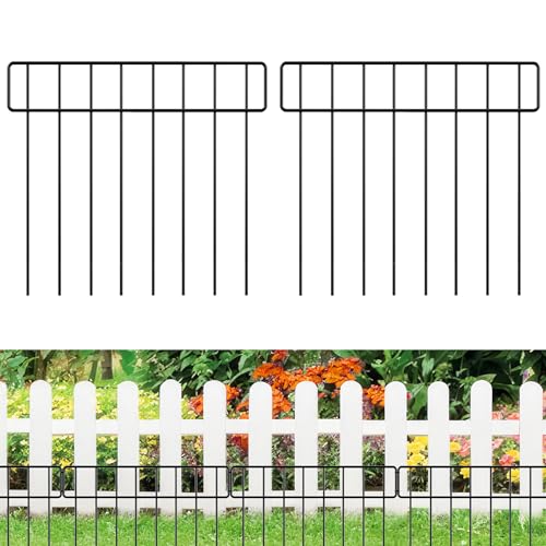 20Ft x 13Inch Animal Barrier, 14 Pack Decorative Garden Fence Panels, Rustproof Metal, No Dig Fence with Ground Stakes J9942