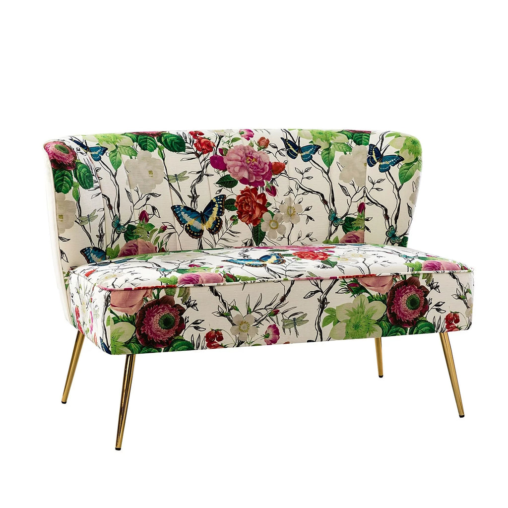 47" Polyester Loveseat with Metal Legs B77480