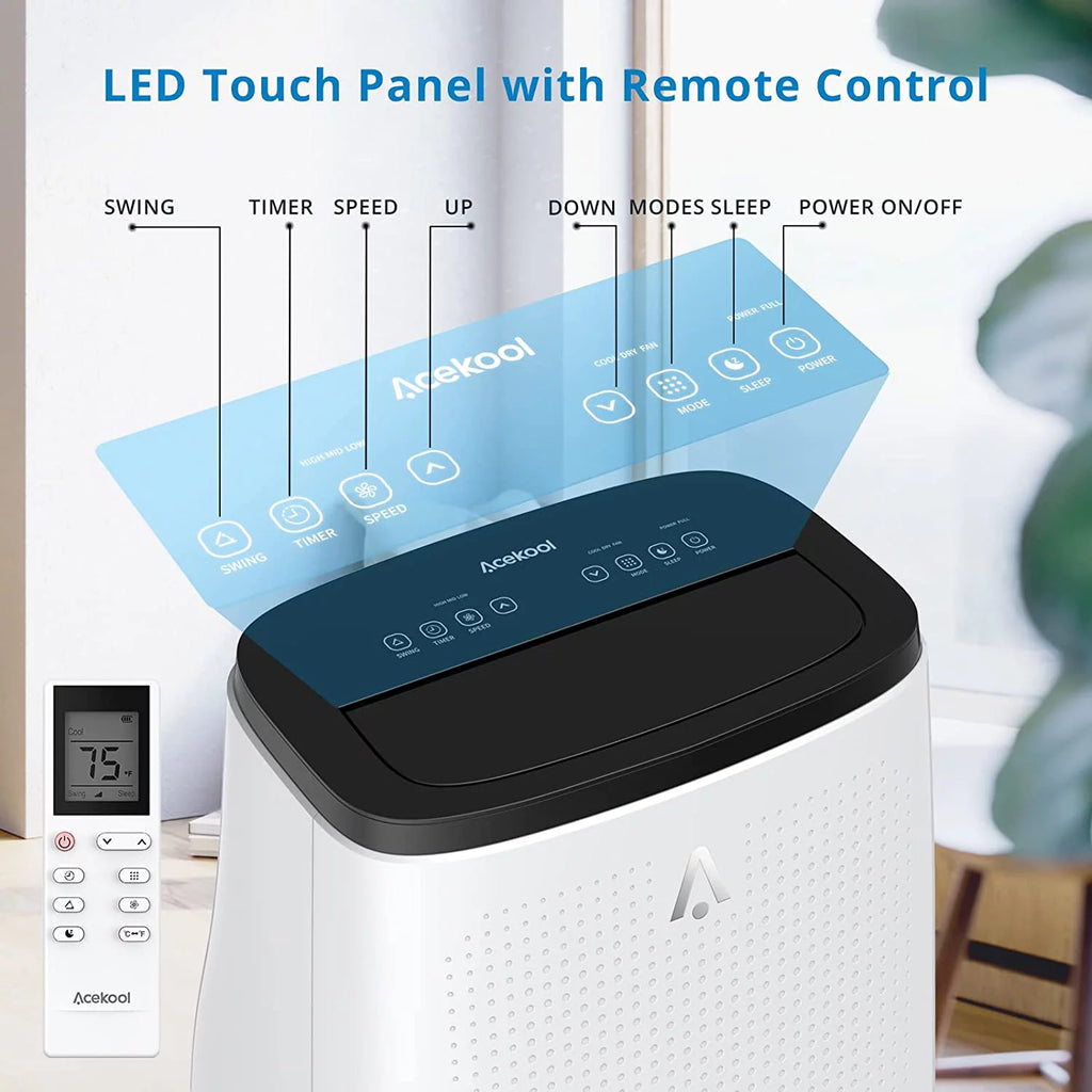 Portable Air Conditioner 14,000 BTU with Remote Control Grey O426899