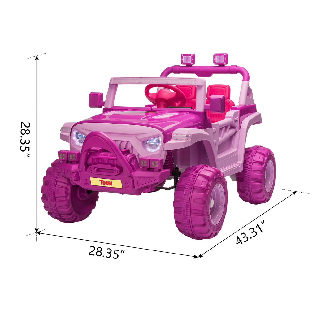 12V Remote Control Electric Ride on Truck Car Pink E2865