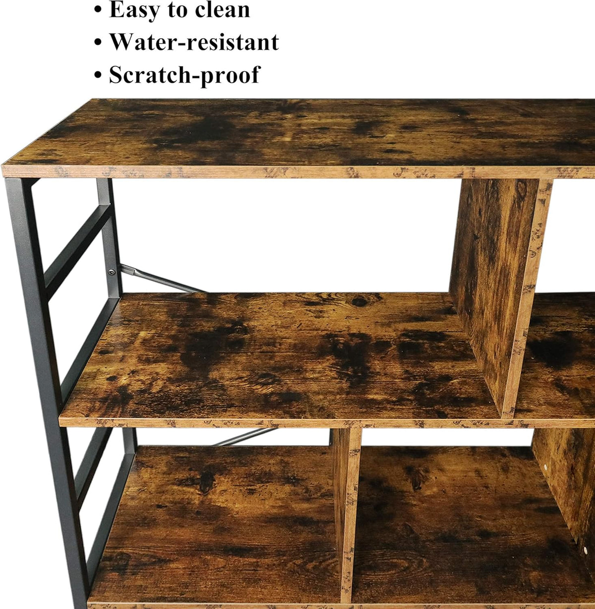 3-Tier Square Bookcase with 7 Open Storage Shelves R471006