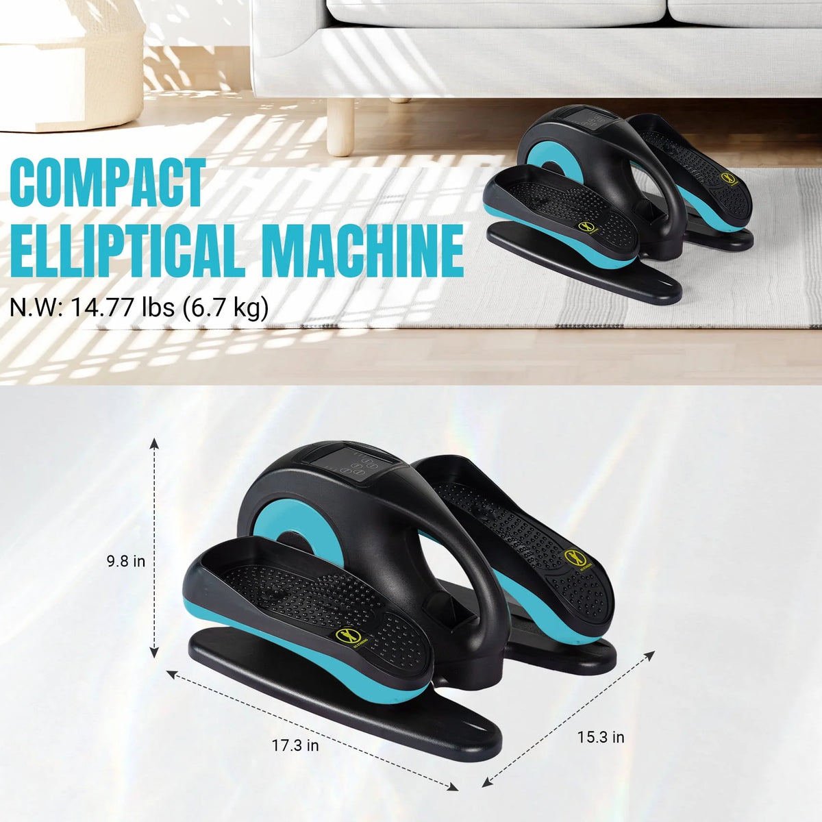 Under Desk Elliptical Machine Blue P2412