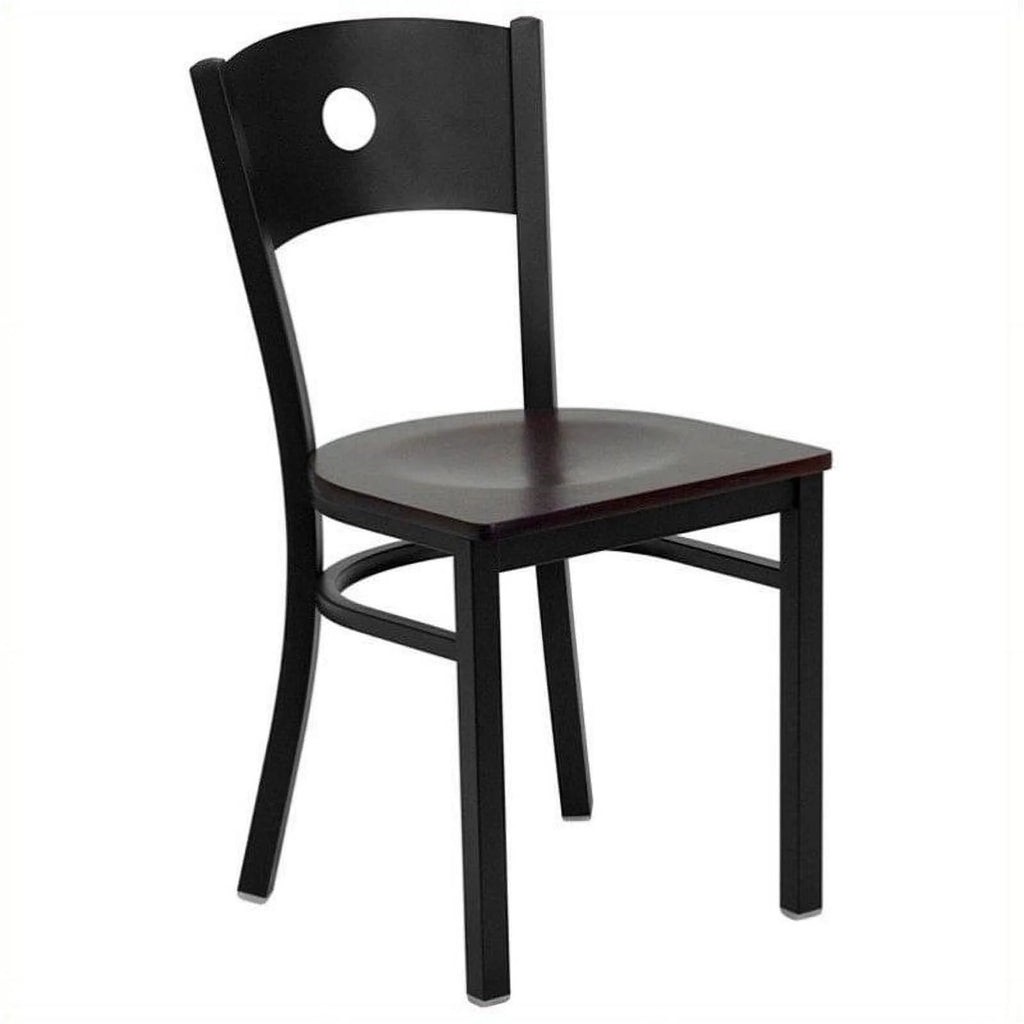 Metal Dining Chair in Mahogany P867585