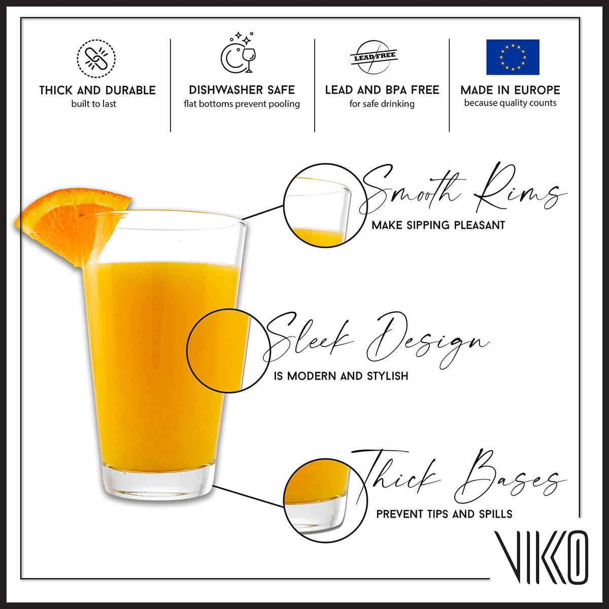 9.5 Ounce Dishwasher Safe Glass Tumblers Set of 12 M607