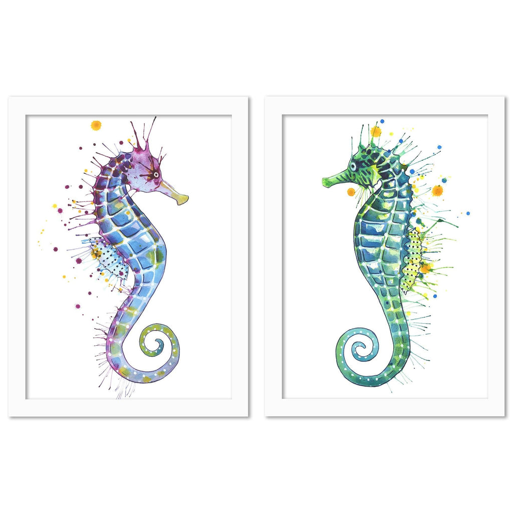 White Framed 2 Piece Print Set T8318
