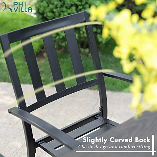 Black Set of 2 Metal Patio Dining Chairs C1040