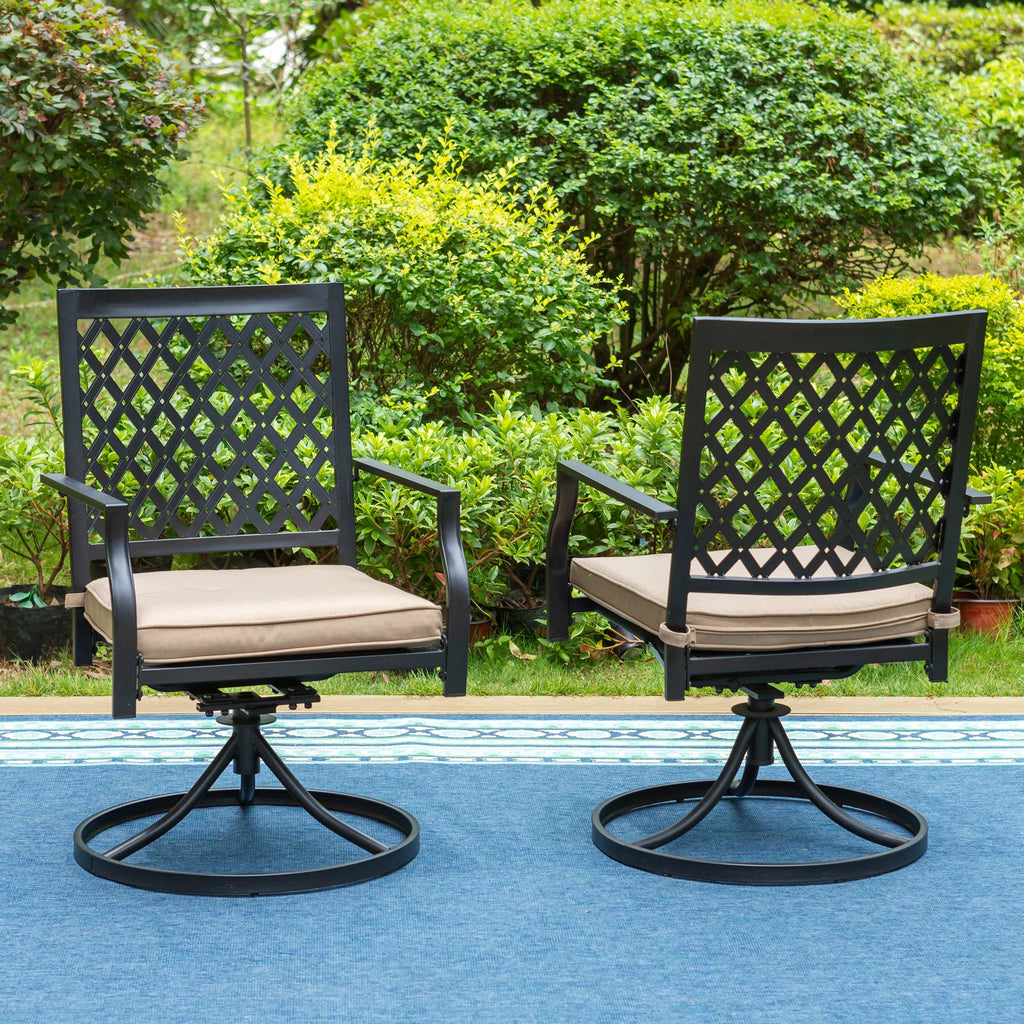 9-Piece Outdoor Dining Set with 8-Seat Table & Swivel Cushioned Chairs K89319