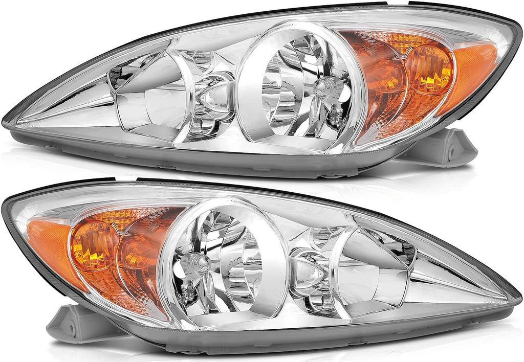 Chrome Housing Amber Reflector Clear Lens Headlight Assembly N81629