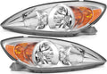 Chrome Housing Amber Reflector Clear Lens Headlight Assembly N81629