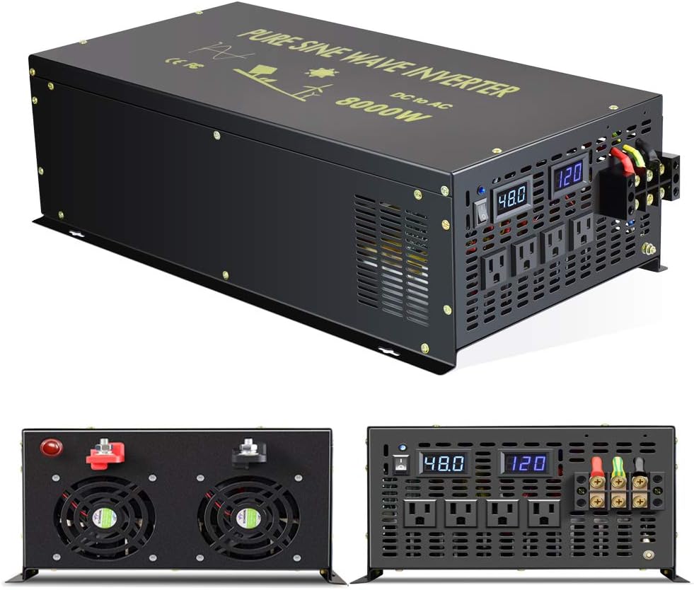 8000 Watt Pure Sine Wave Inverter 48V DC to 120V AC W2526