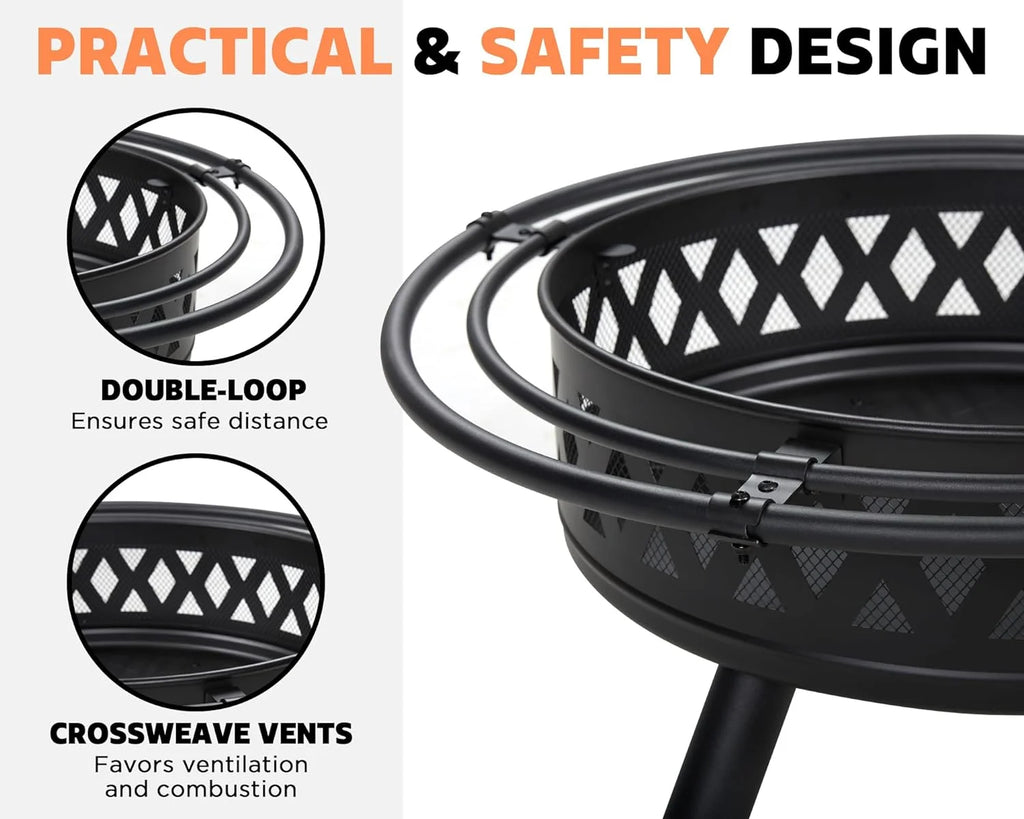 35 inch Metal Wood Burning Fire Pit N4861