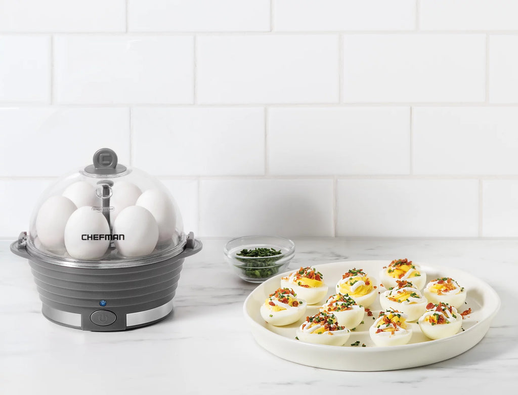 Electric Rapid Egg Cooker 6 Eggs Poaching Omelet Tray Grey W95882
