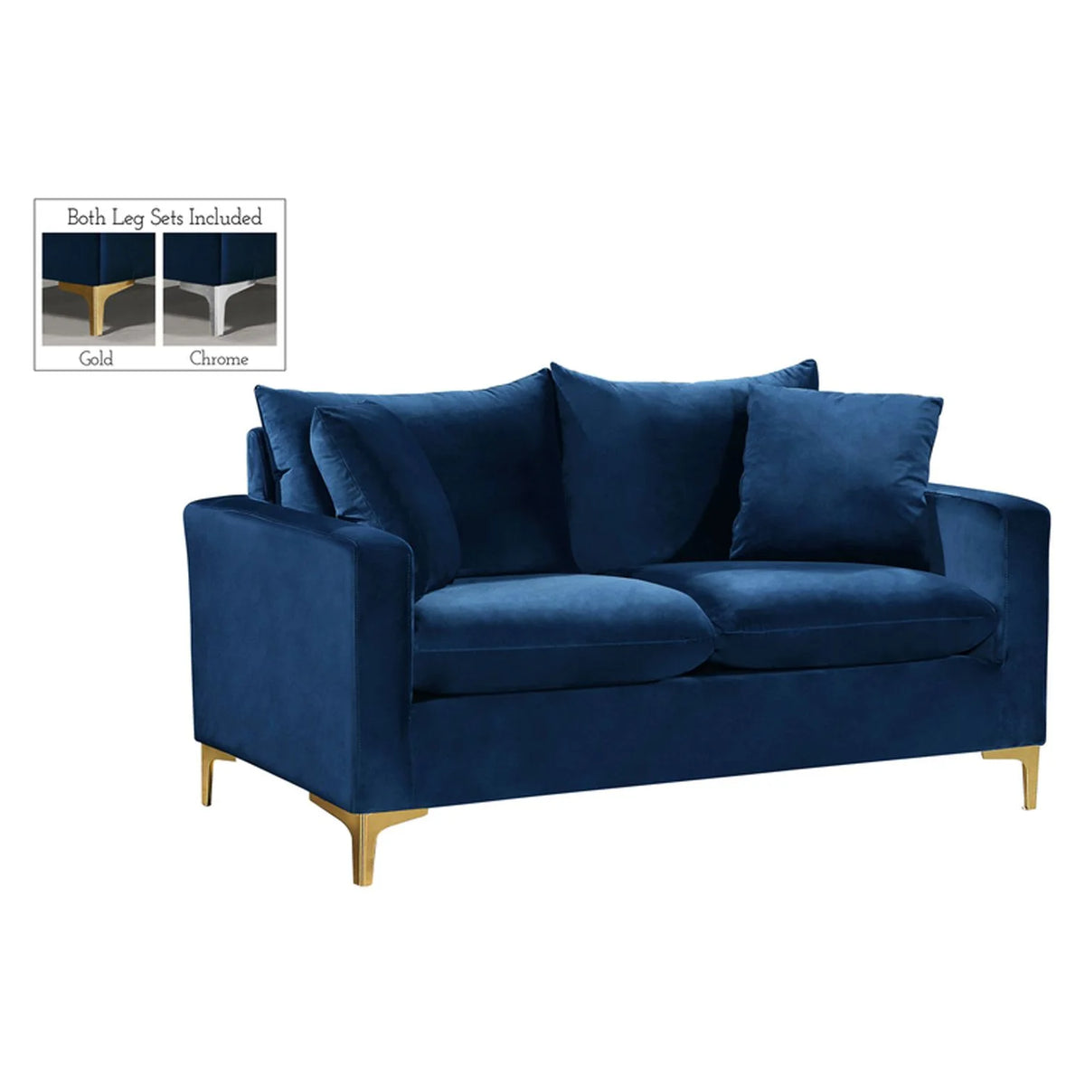 Navy Velvet Loveseat B1532