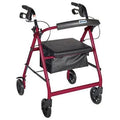 Red 6 Wheels Rollator with Padded Seat Y4894