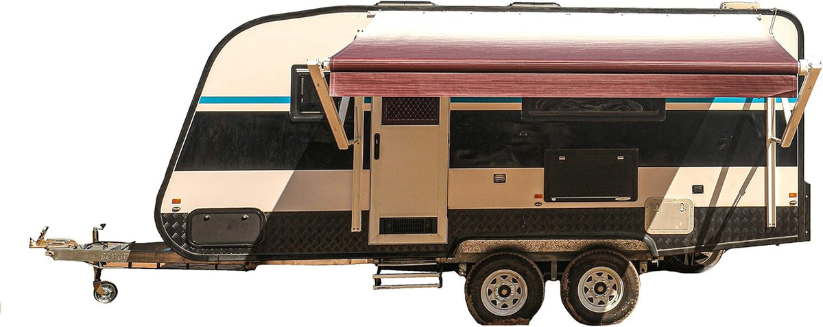 Motorized 21 x 8 Ft Gray Fade Retractable RV Awning I5984