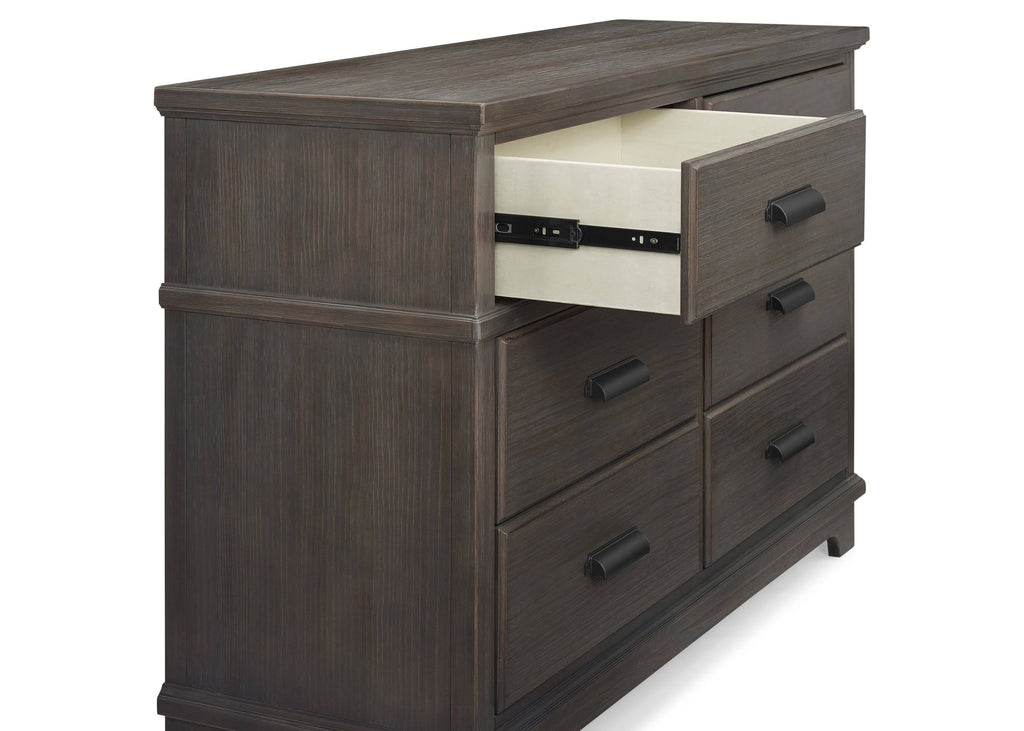 6 Drawer Dresser with Changing Top Rustic Grey D484349