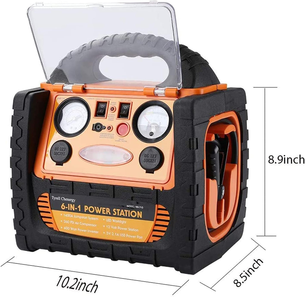 Portable Car Jump Starter 1400 Amp Power Station with AC Outlets 400W Q3441
