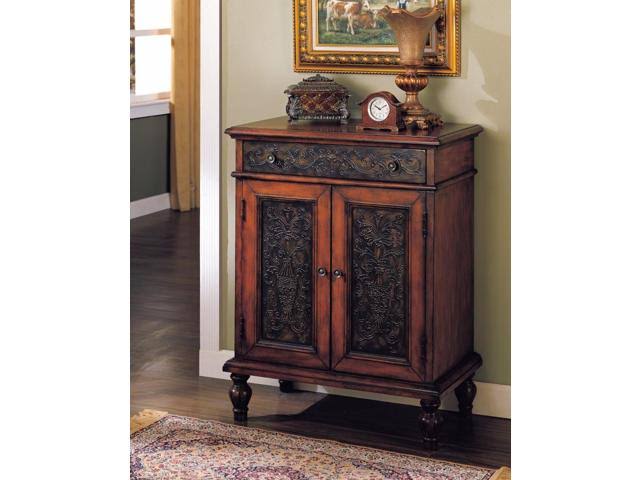 Antique Cherry Console Table with Drawers and Door X636