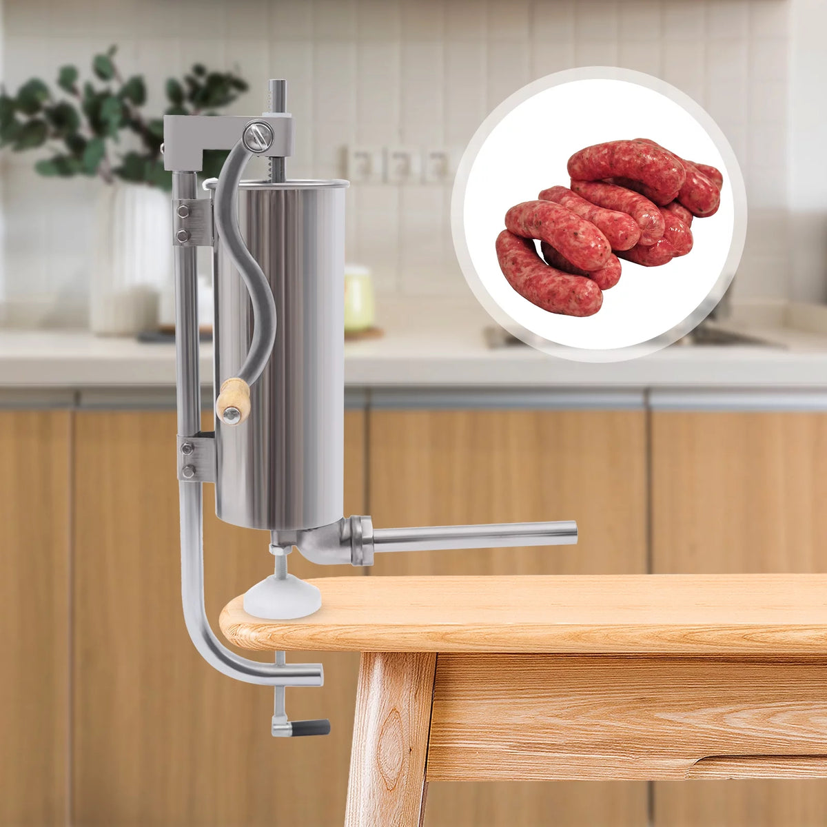 6LBS/3L Stainless Steel Vertical Sausage Stuffer A957725